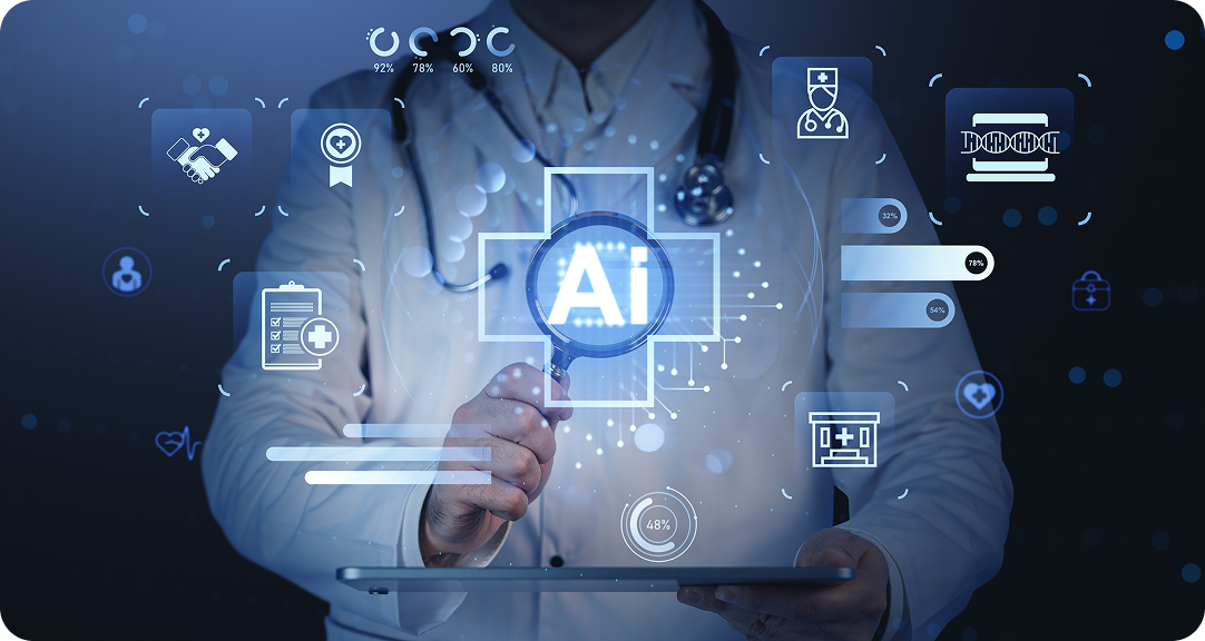 A monitor displaying images used in medical imaging AI research.